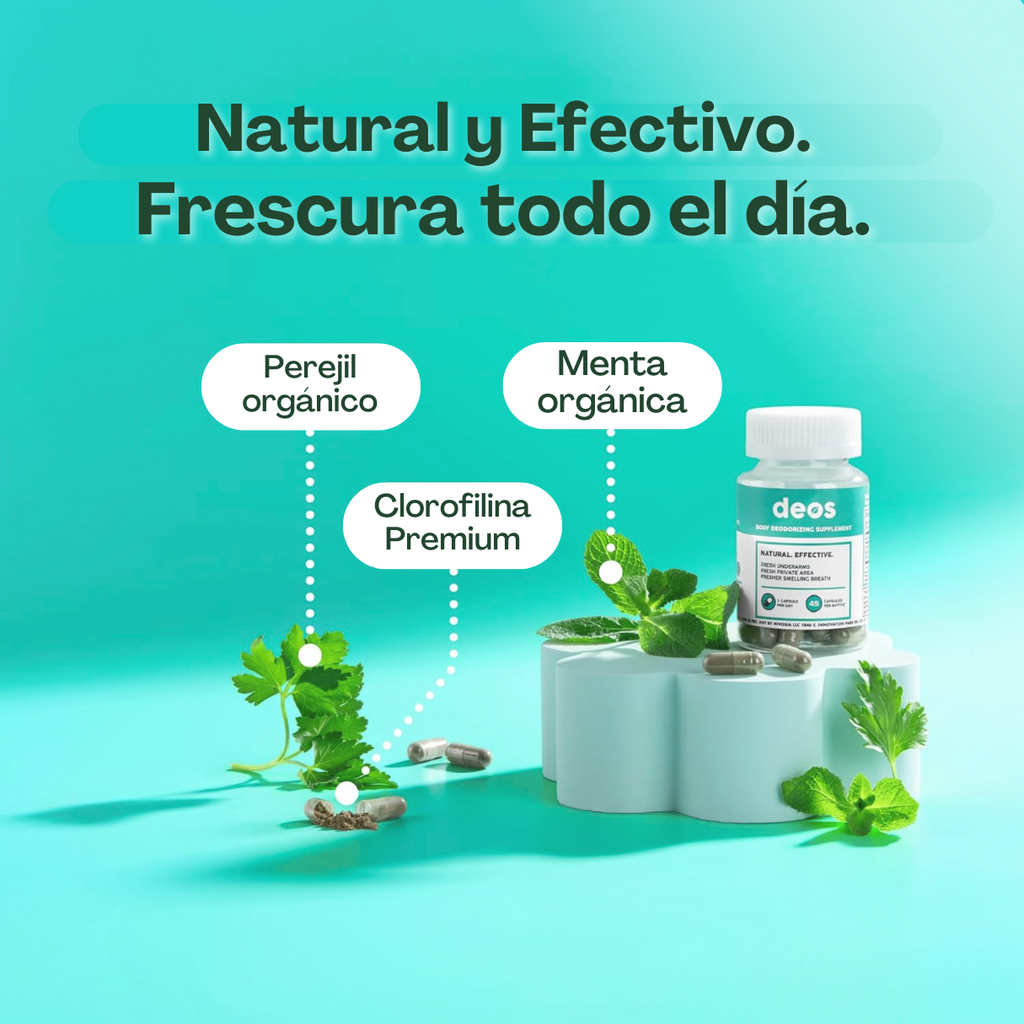 DEOS – Desodorante Interno Natural con Clorofila, Perejil y Menta